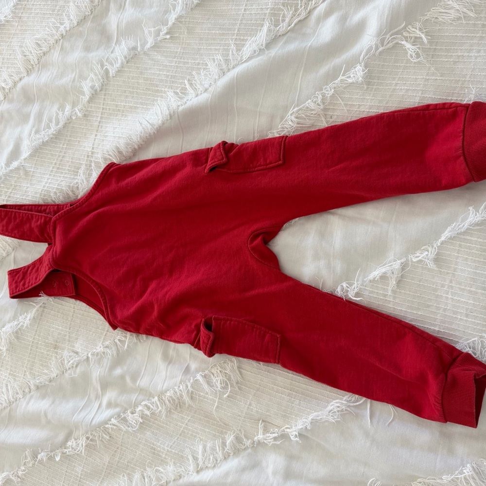 H&M Red Kids Overalls with Cuffed Ankles